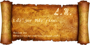 Lájer Márton névjegykártya