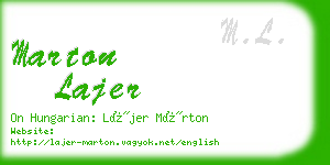 marton lajer business card